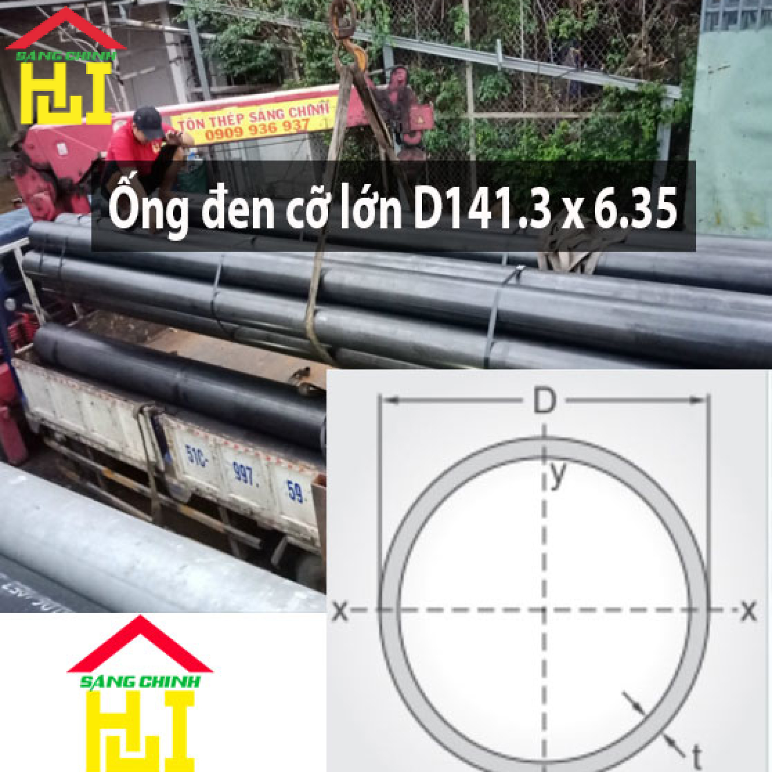 Ống đen cỡ lớn D141.3 x 6.35