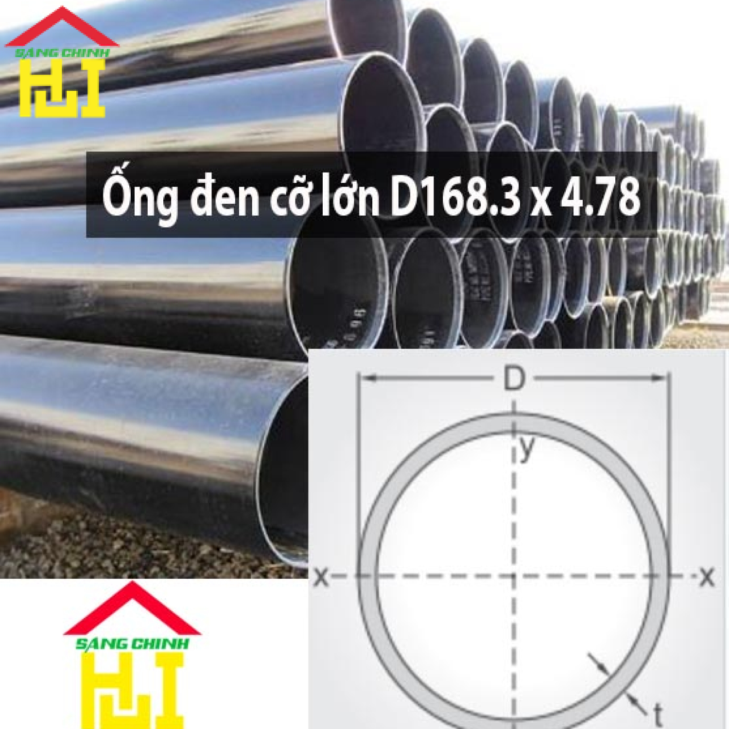 Ống đen cỡ lớn D168.3 x 4.78