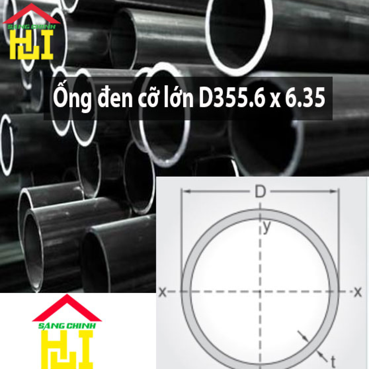 Ống đen cỡ lớn D355.6 x 6.35