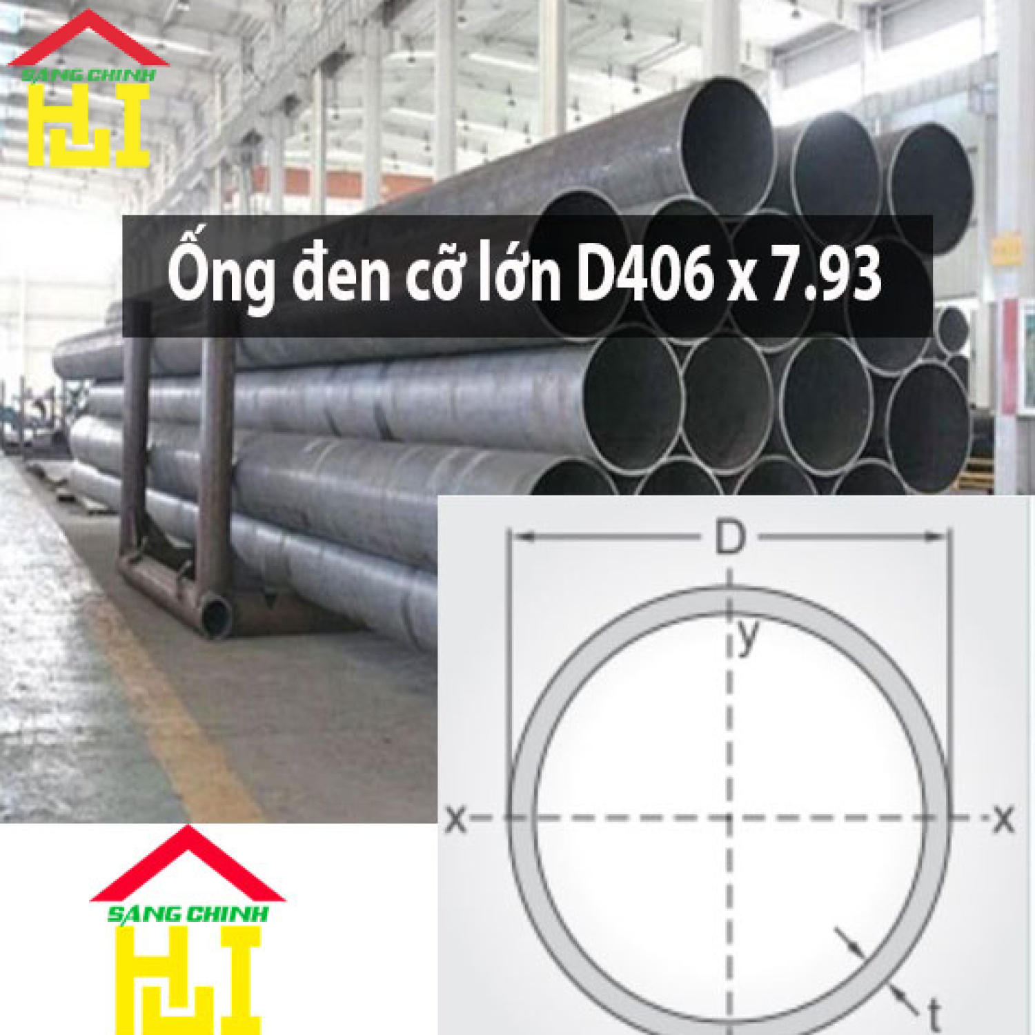 Ống đen cỡ lớn D406 x 7.93