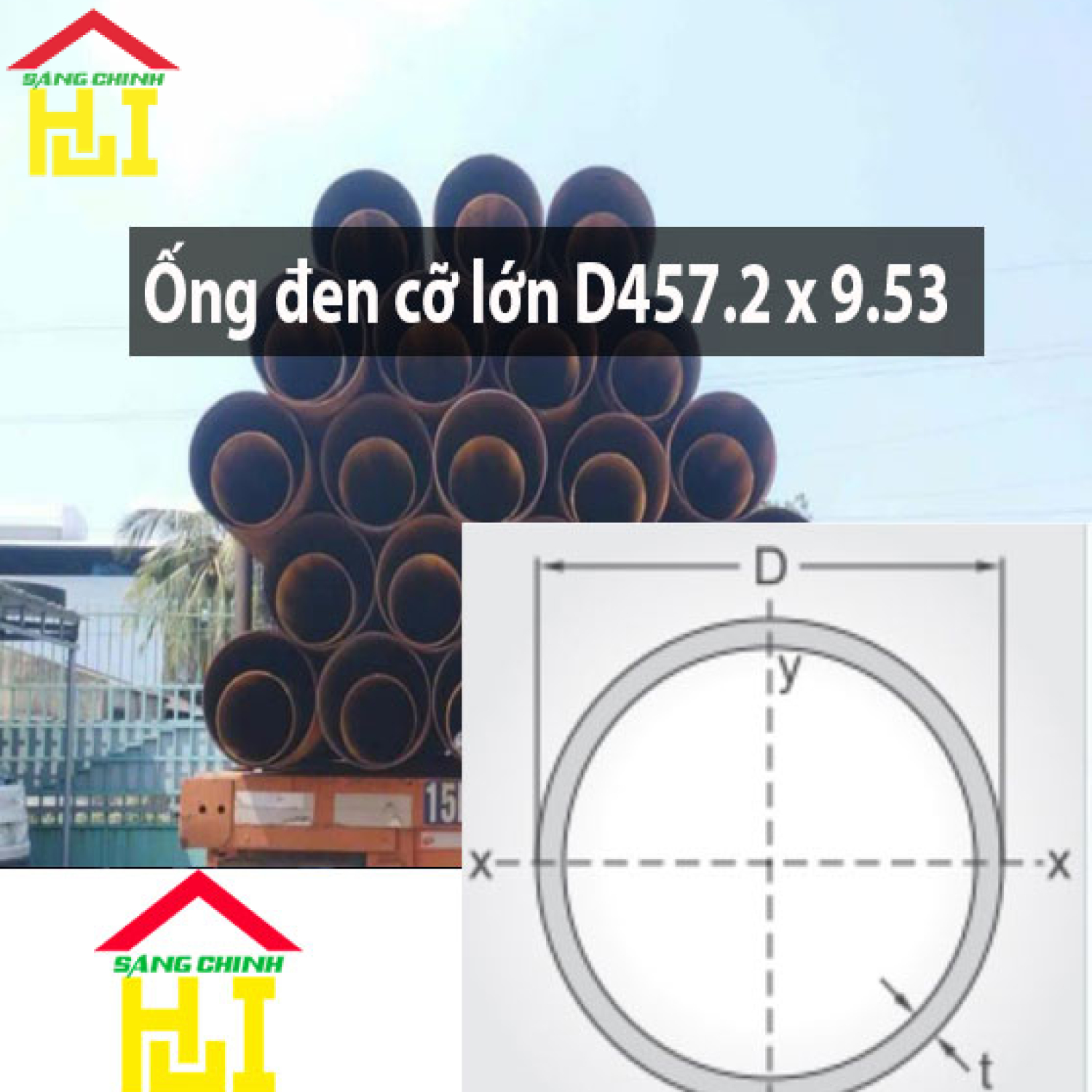 Ống đen cỡ lớn D457.2 x 9.53