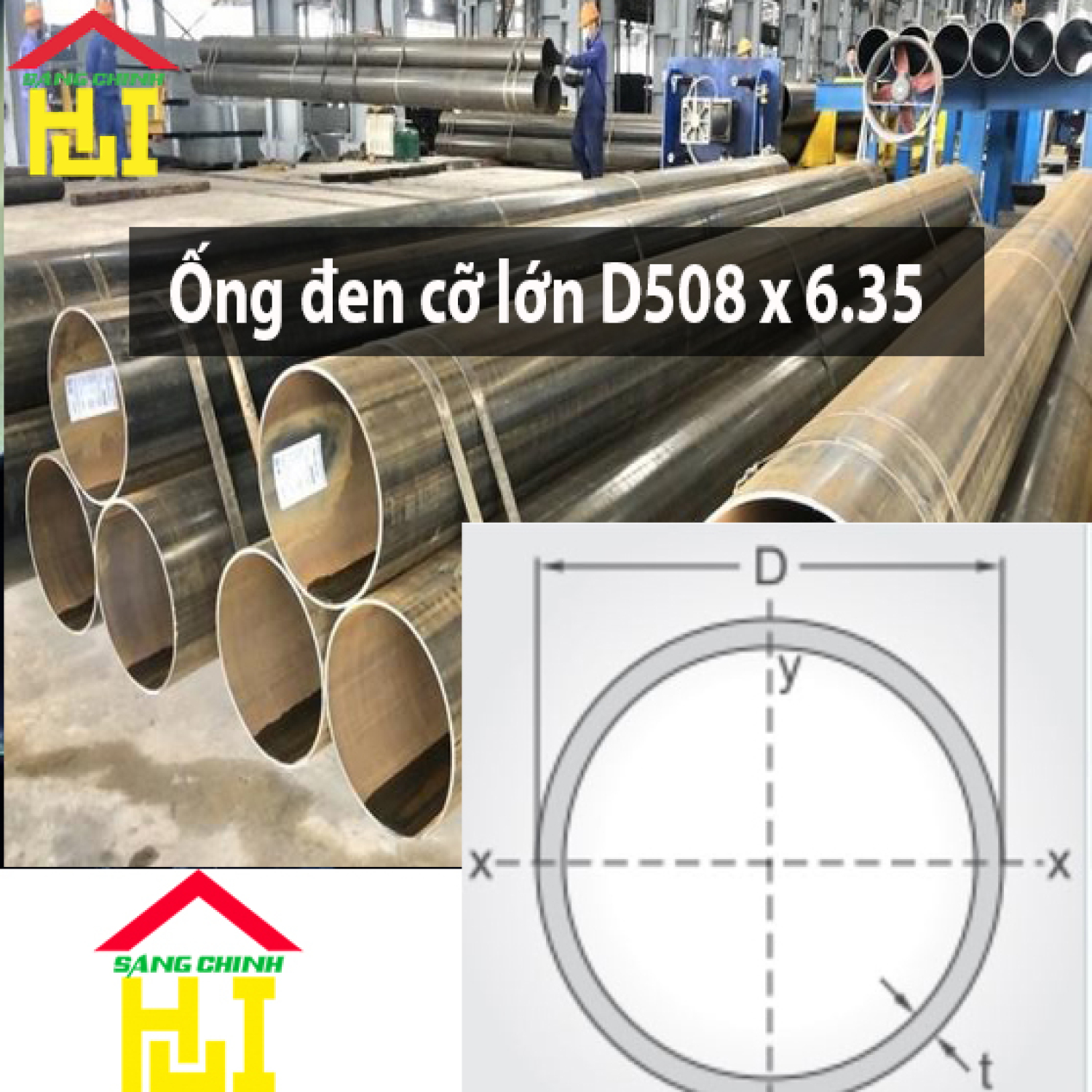 Ống đen cỡ lớn D508 x 6.35