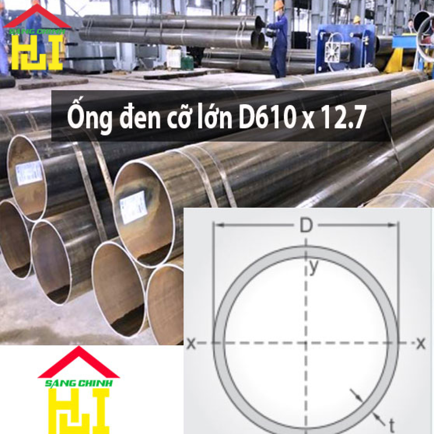 Ống đen cỡ lớn D610 x 12.7