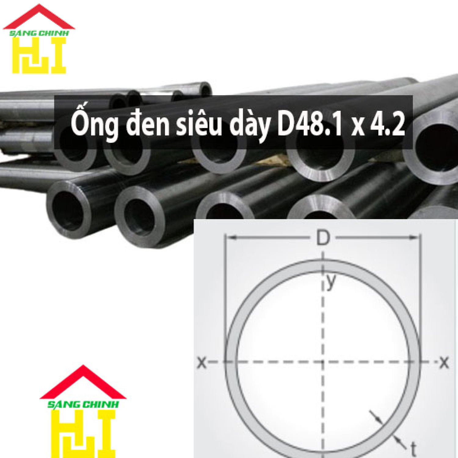 Ống đen siêu dày D48.1 x 4.2