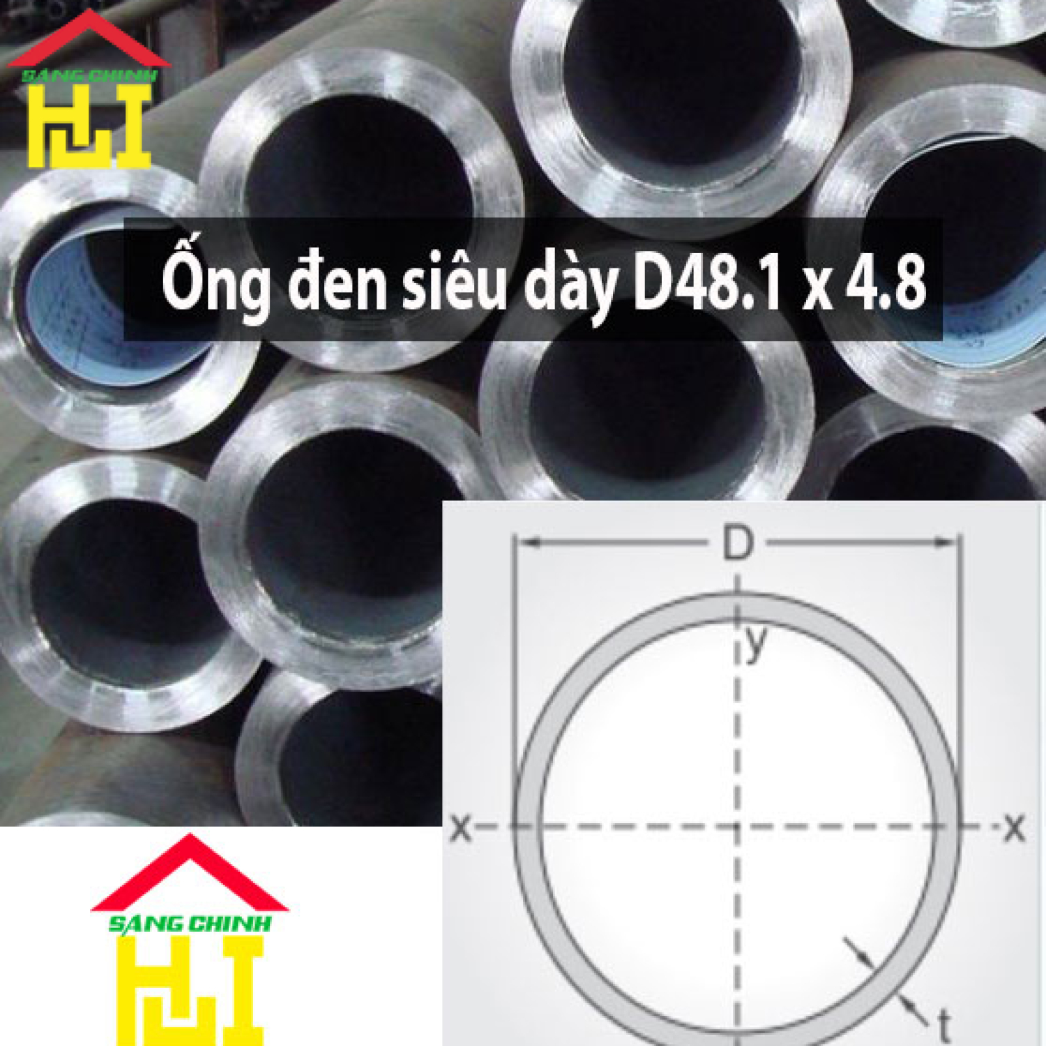 Ống đen siêu dày D48.1 x 4.8