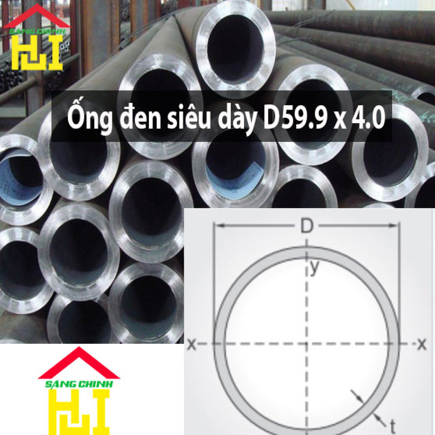 Ống đen siêu dày D59.9 x 4.0