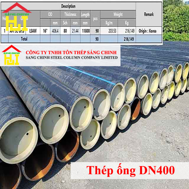 Bảng báo giá thép ống đúc DN400 phi 406.4