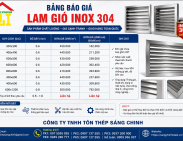 Bảng báo giá lam gió inox 304