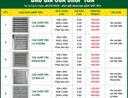 Báo giá Cửa Chớp Tôn