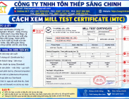 Cách xem Mill Test Certificate