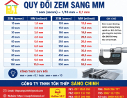 Quy đổi zem sang mm