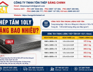 Thép tấm 10ly nặng bao nhiêu