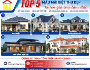Top 5 mẫu mái biệt thự đẹp khiến gia chủ tâm đắc
