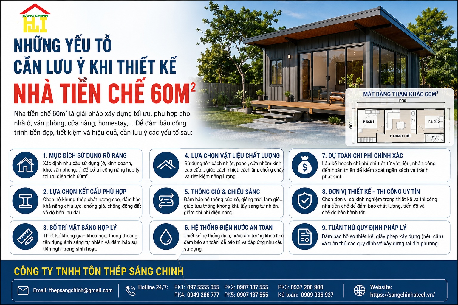 3 Mẫu Nhà Tiền Chế 60m2 Tối Ưu Chi Phí & Bền Đẹp
