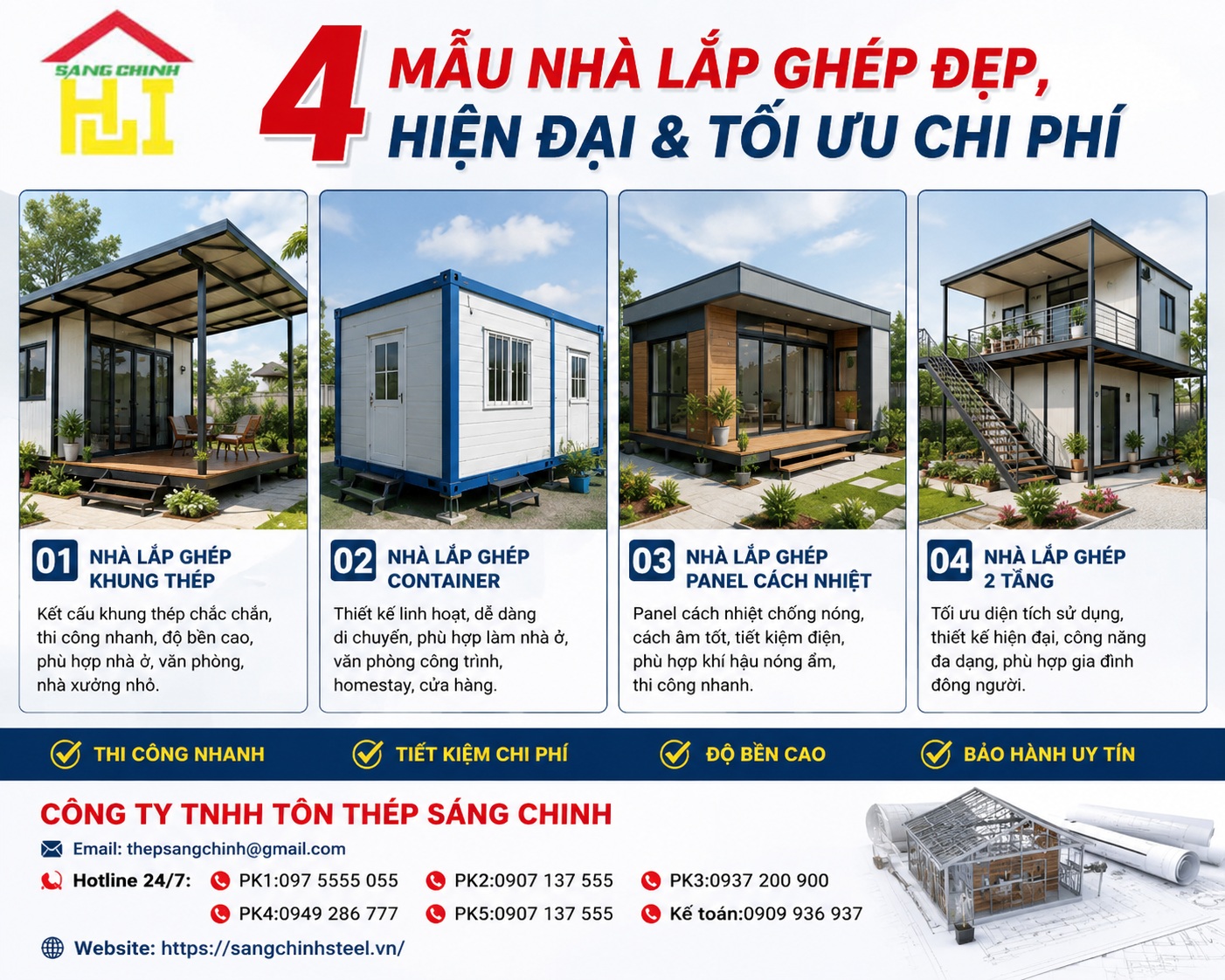 4 Mẫu Nhà Lắp Ghép Đẹp, Hiện Đại & Tối Ưu Chi Phí