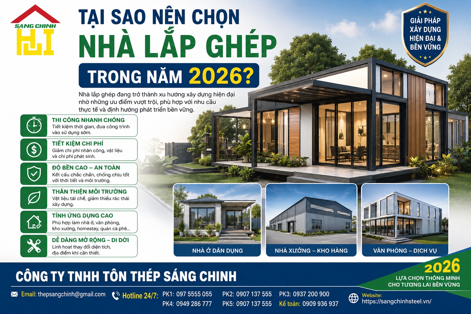 4 Mẫu Nhà Lắp Ghép Đẹp, Hiện Đại & Tối Ưu Chi Phí