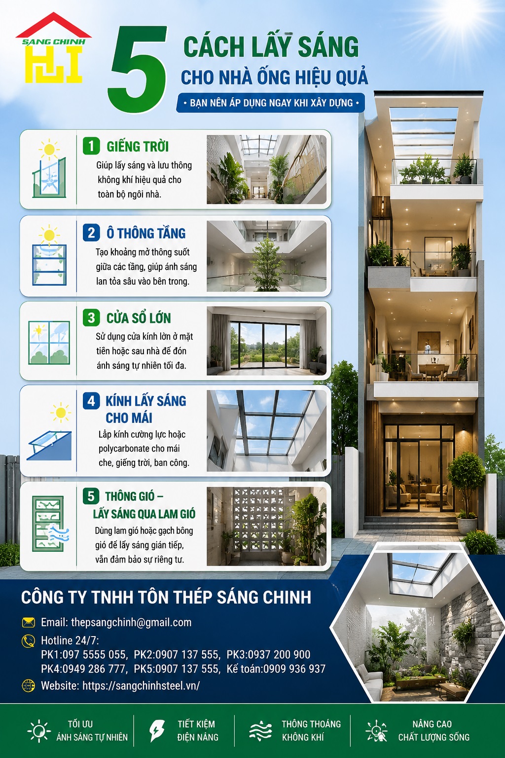 5 cách lấy sáng cho nhà ống hiệu quả bạn nên áp dụng ngay khi xây dựng