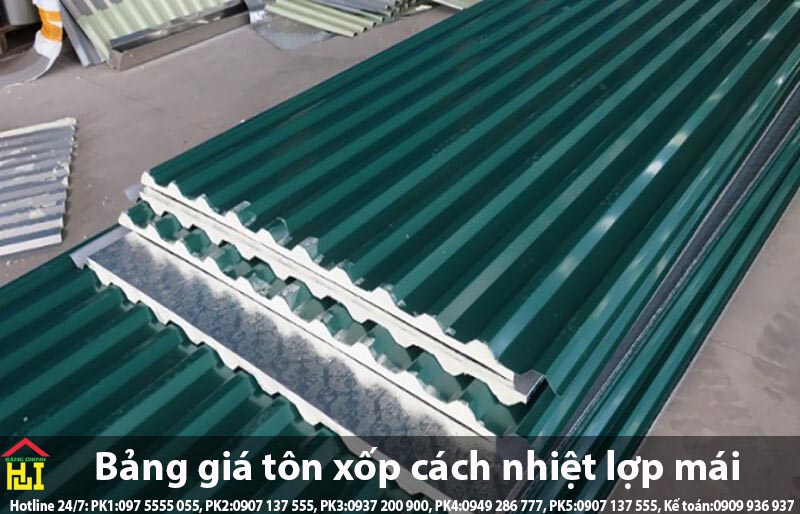 Bảng giá tôn xốp cách nhiệt lợp mái