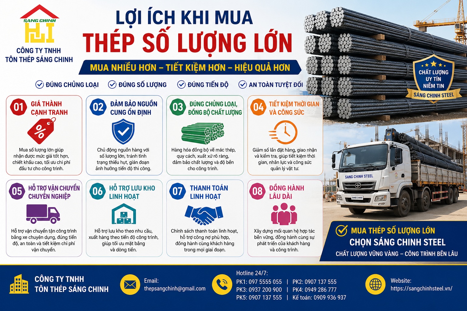 Bán thép số lượng lớn