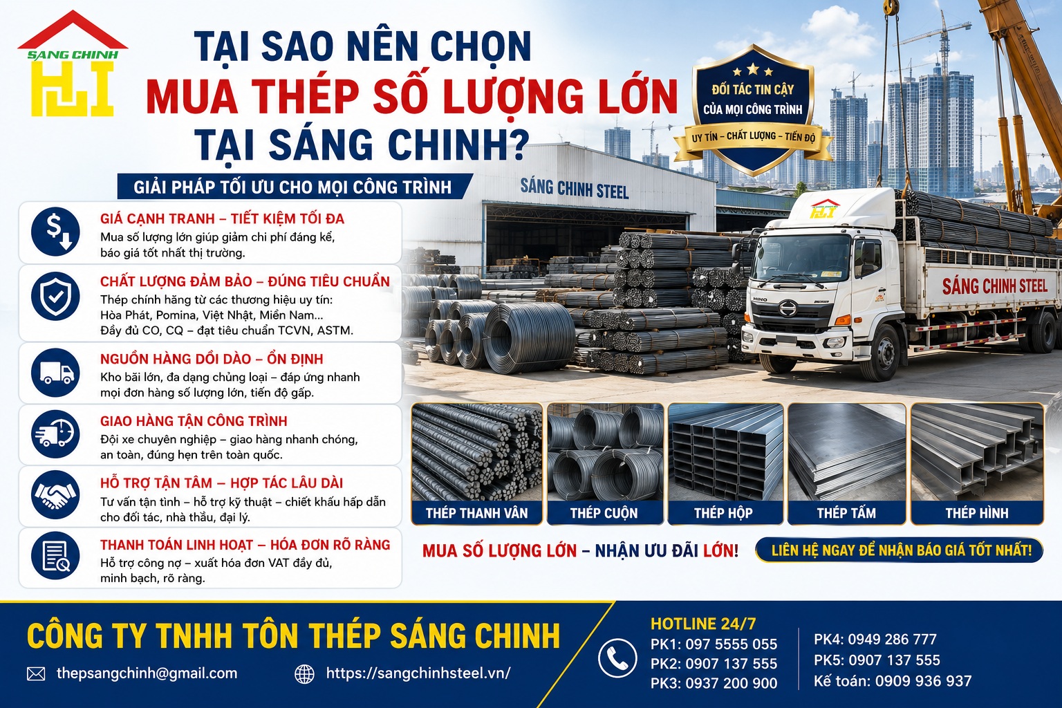 Bán thép số lượng lớn