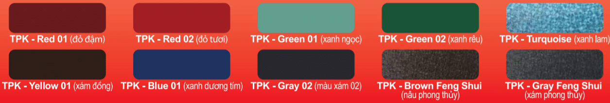 Bảng màu tôn Tân Phước Khánh 
