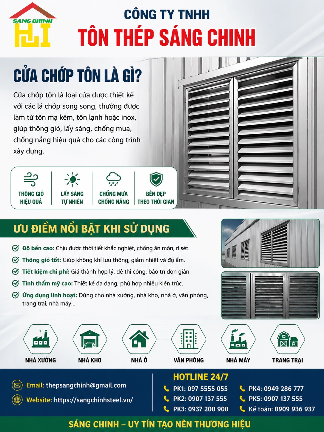 Báo giá Cửa Chớp Tôn