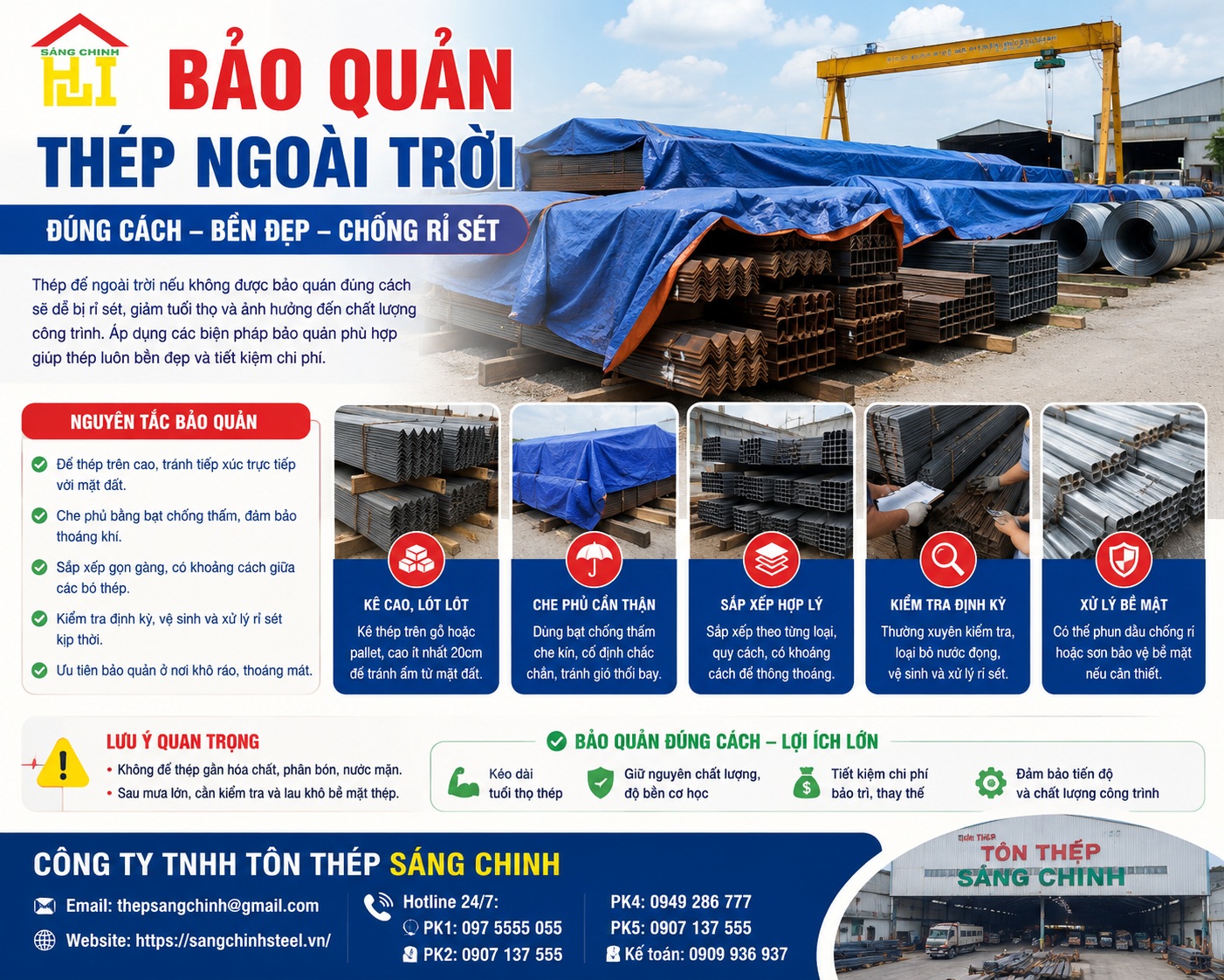 Bảo quản thép ngoài trời