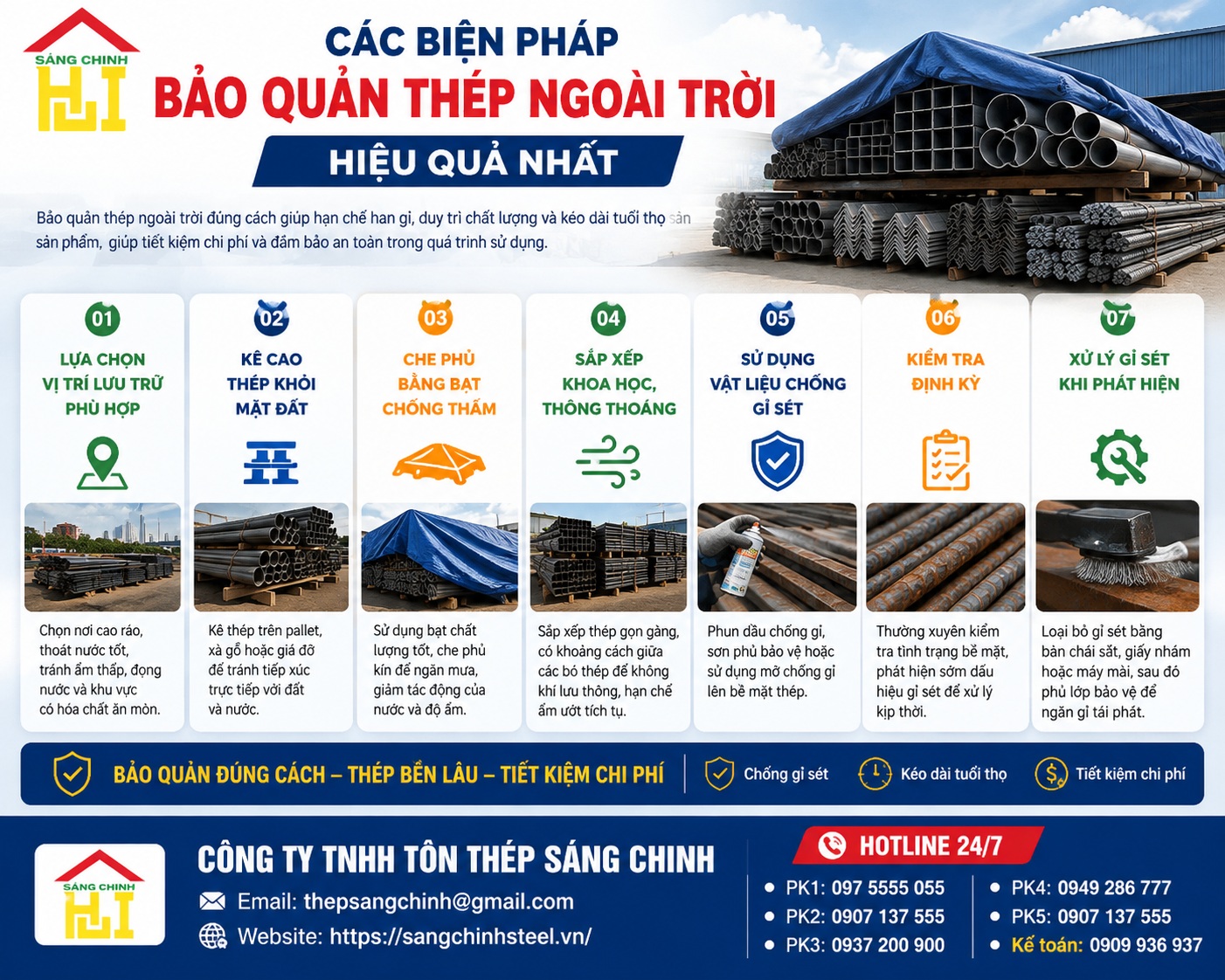 Bảo quản thép ngoài trời