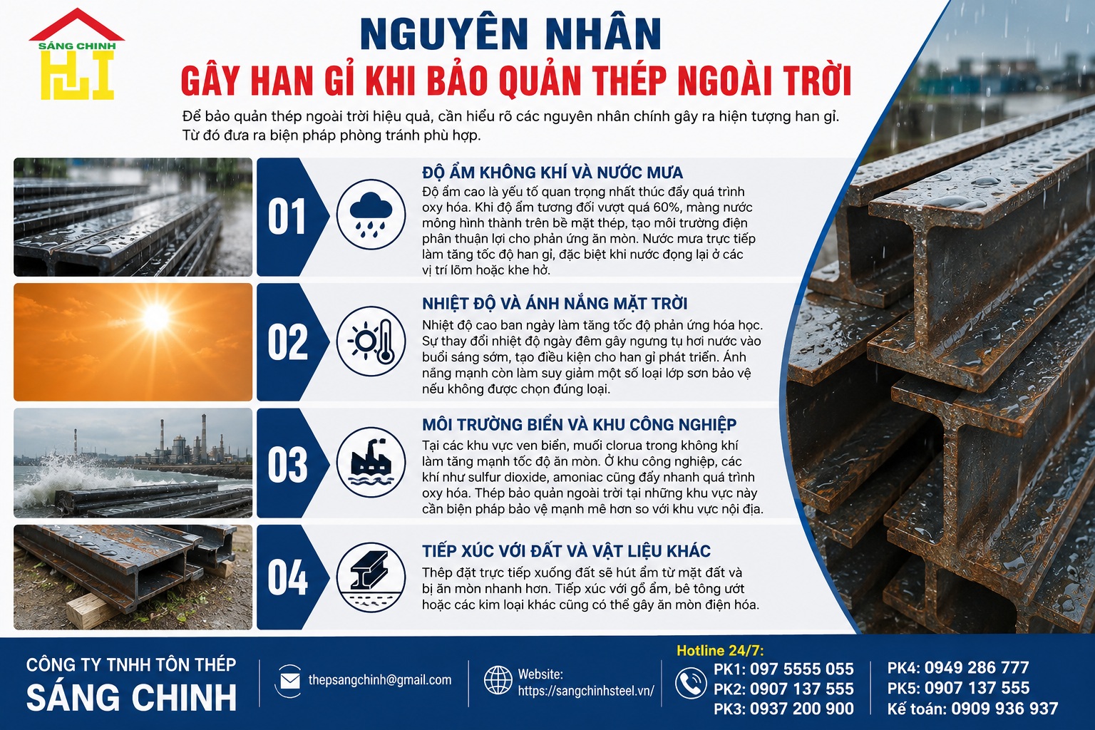 Bảo quản thép ngoài trời