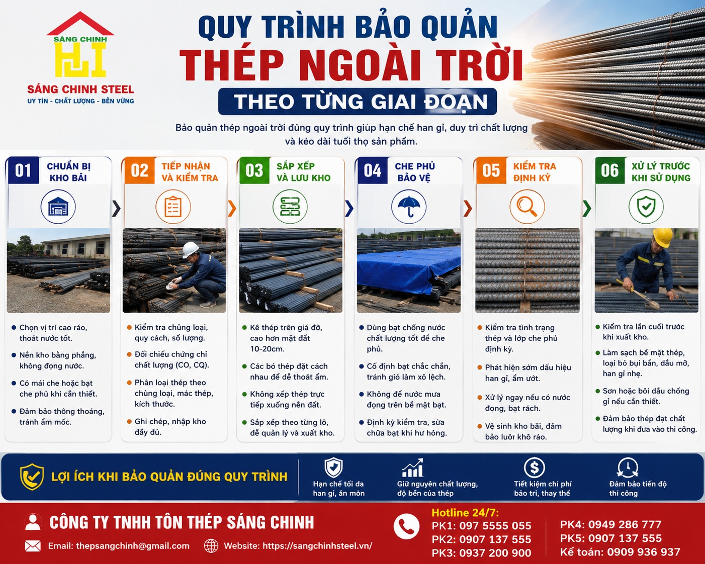 Bảo quản thép ngoài trời
