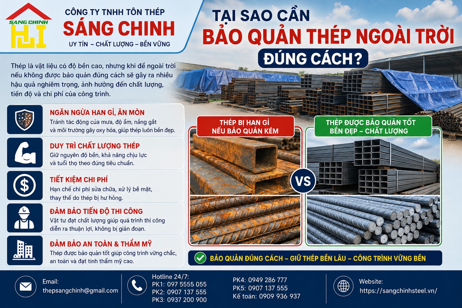 Bảo quản thép ngoài trời
