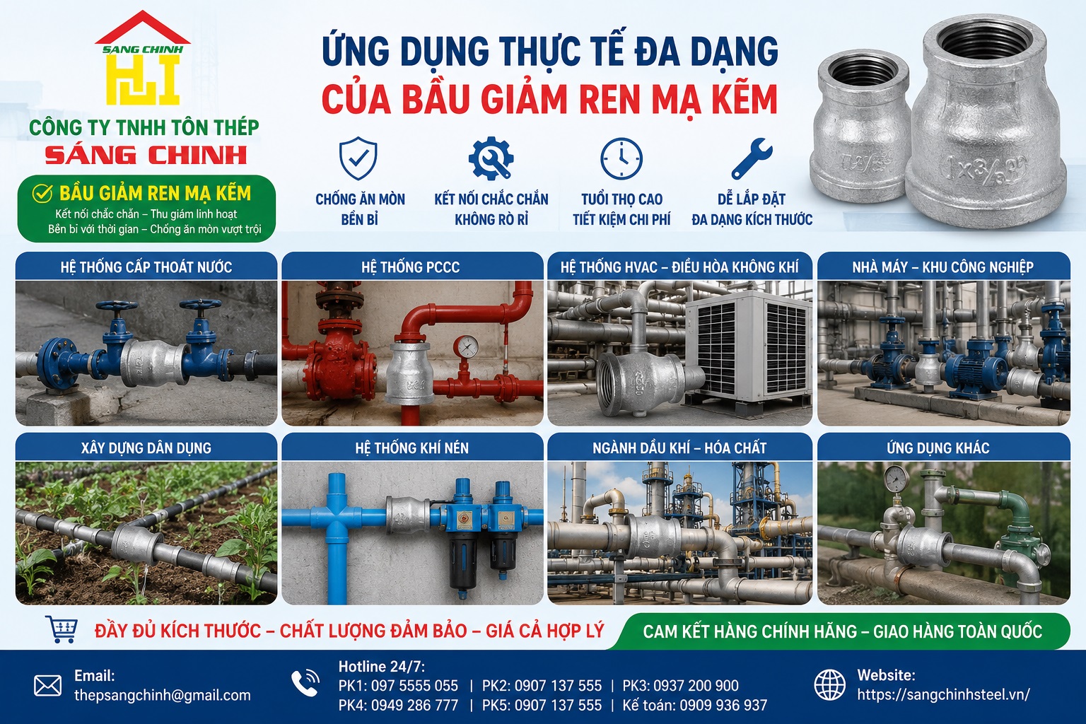 Bầu giảm (Côn thu) ren mạ kẽm