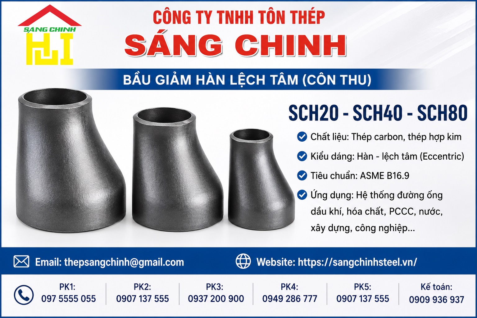 Bầu Giảm Hàn Lệch Tâm SCH20 SCH40 SCH80 (côn thu)