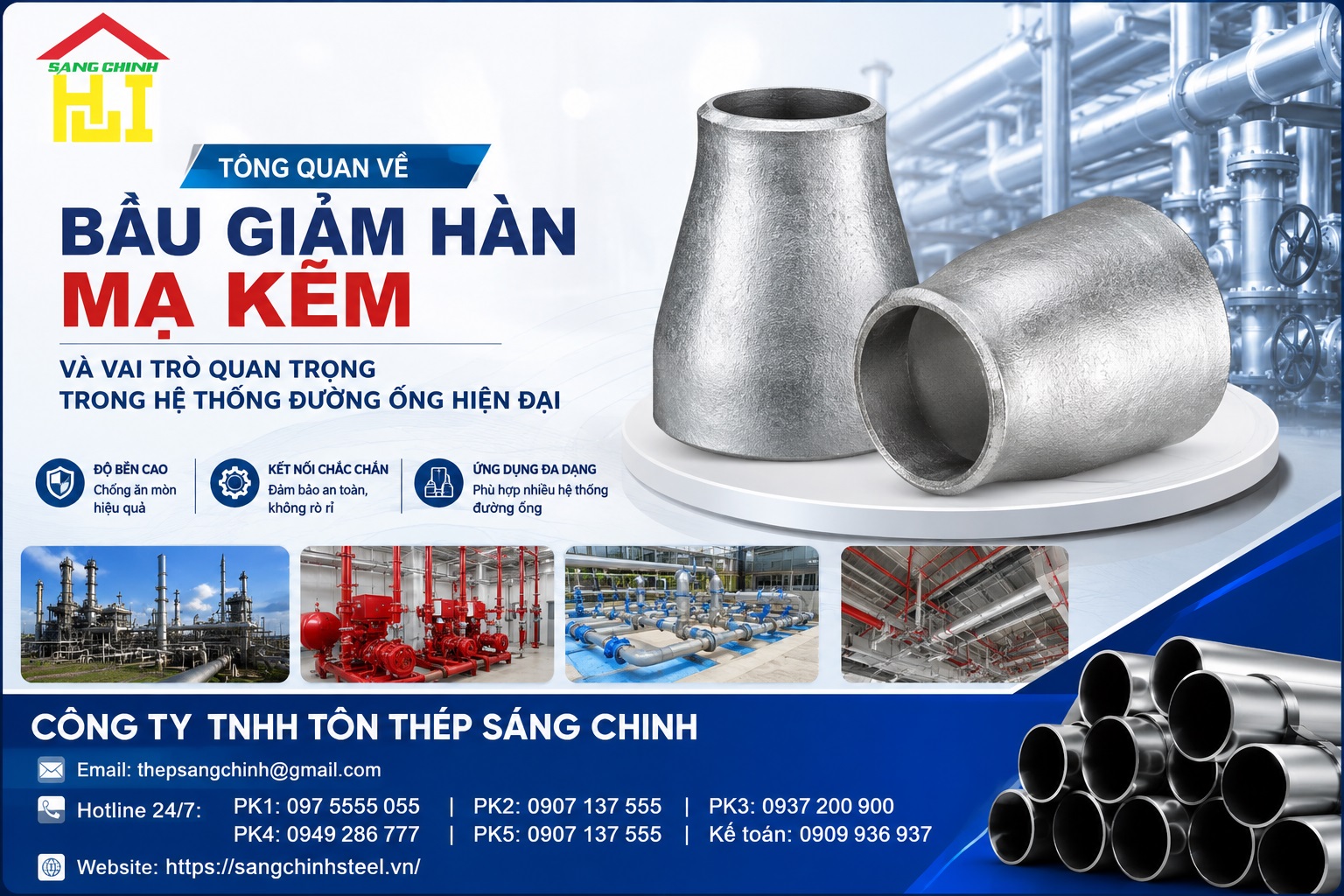 Bầu Giảm Hàn Mạ Kẽm (Côn Thu) SCH20 SCH40 SCH80