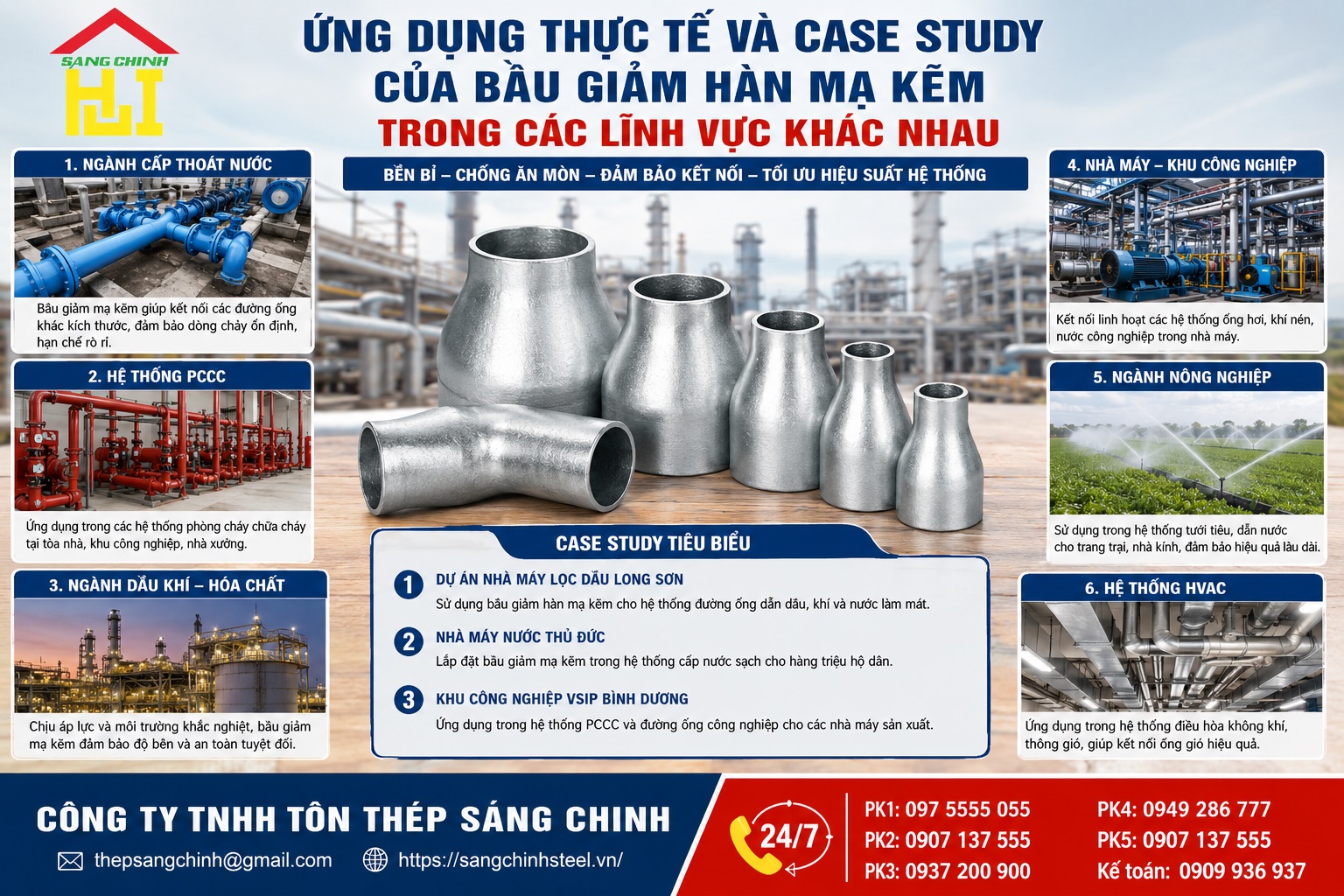 Bầu Giảm Hàn Mạ Kẽm (Côn Thu) SCH20 SCH40 SCH80
