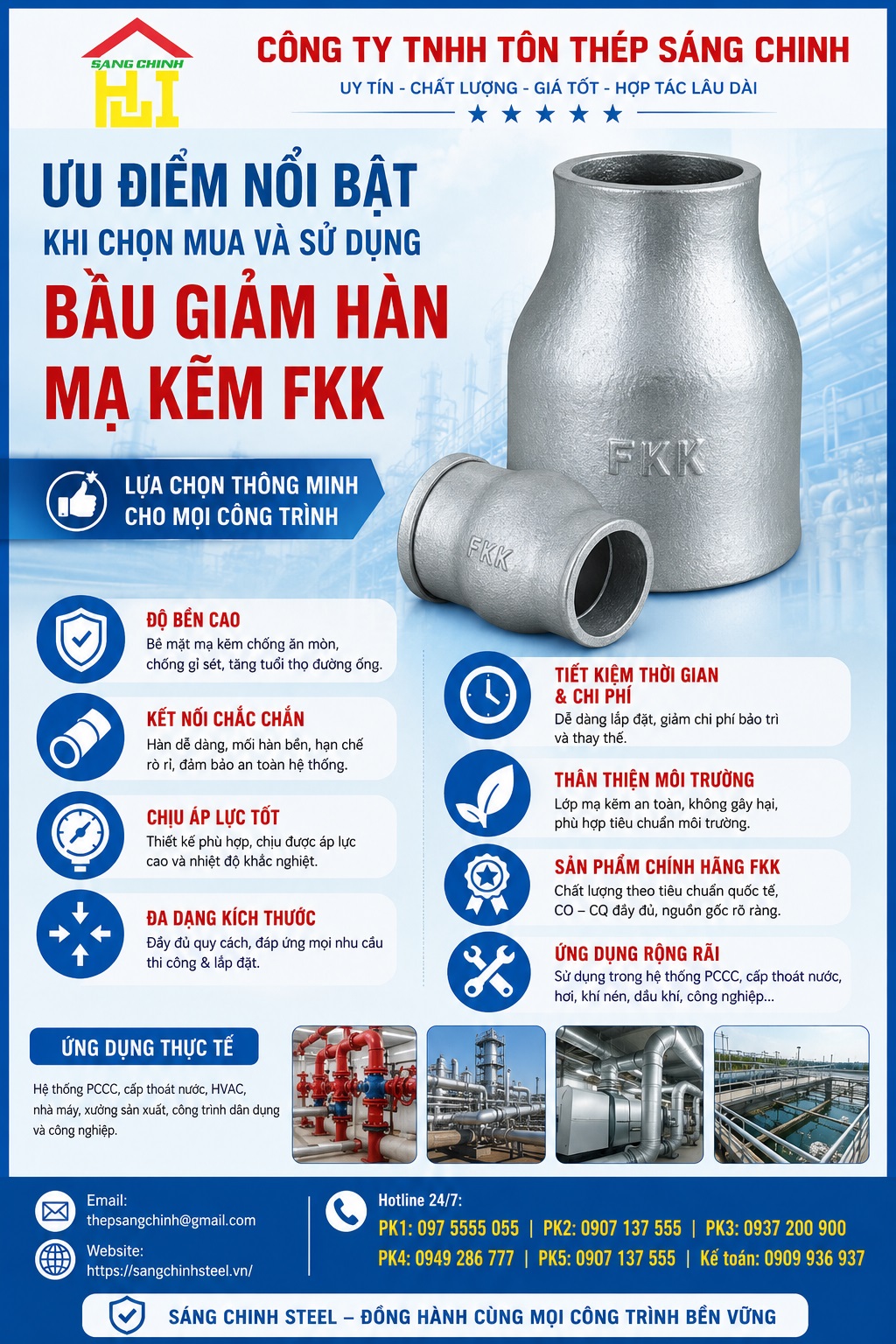 Bầu giảm hàn mạ kẽm FKK – Nhật