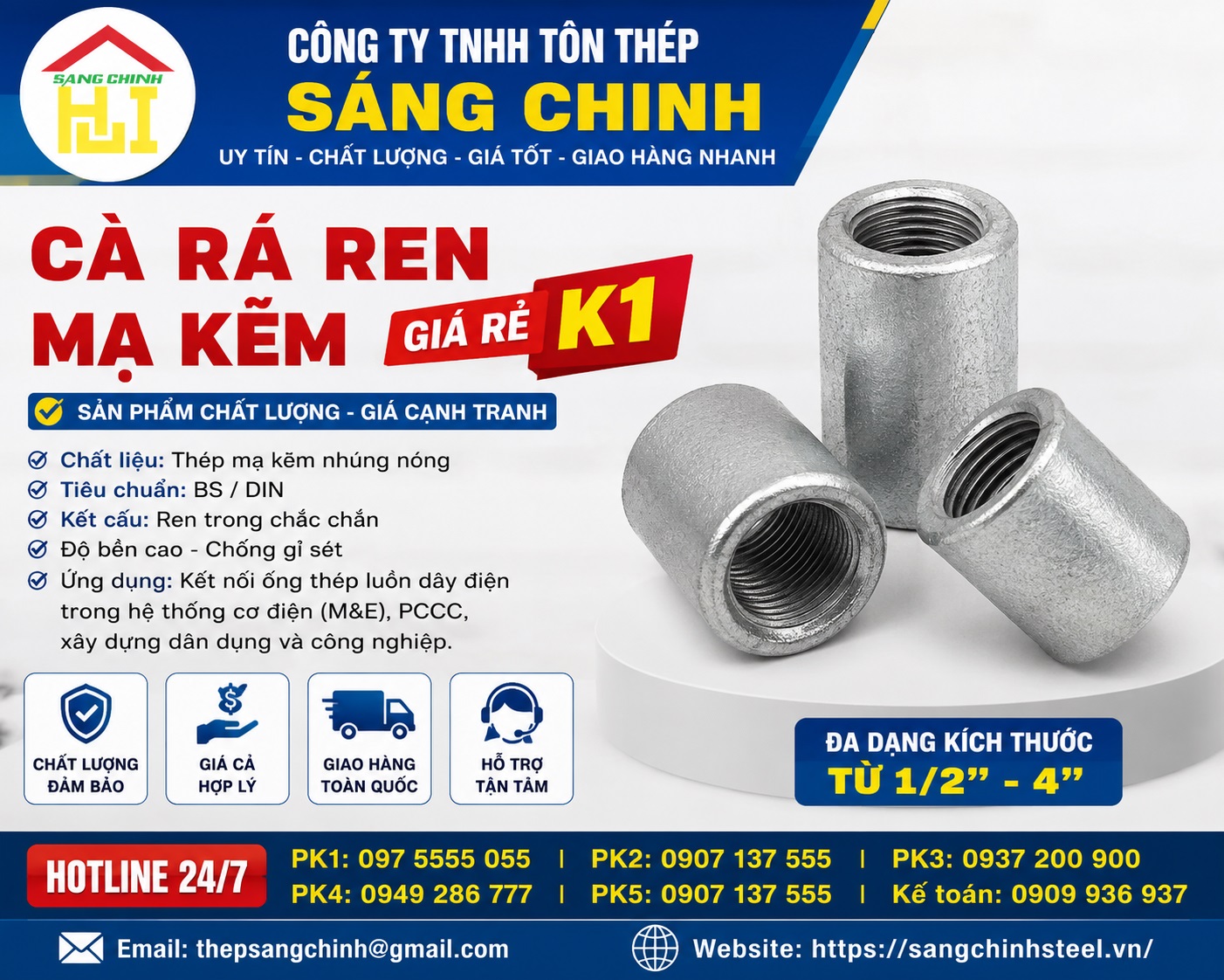 Cà rá ren mạ kẽm giá rẻ K1