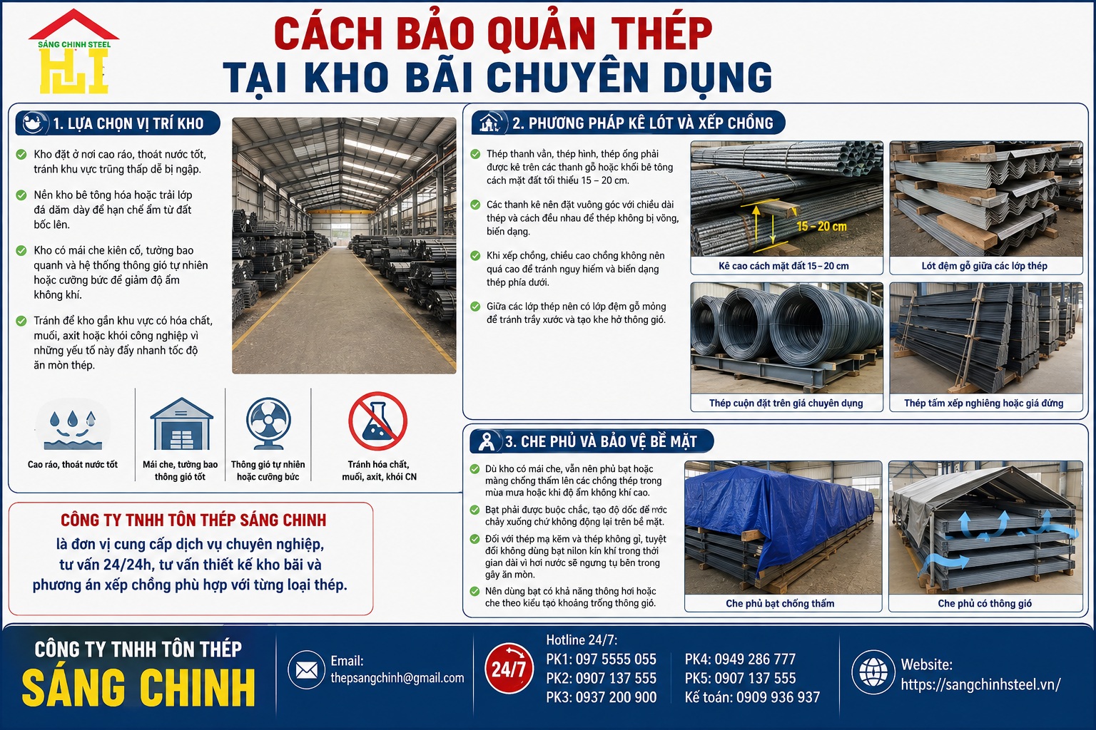 Cách bảo quản thép công trình