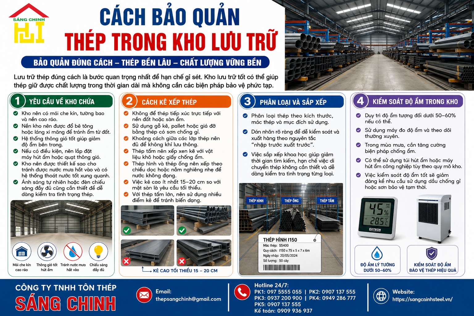 Cách bảo quản thép