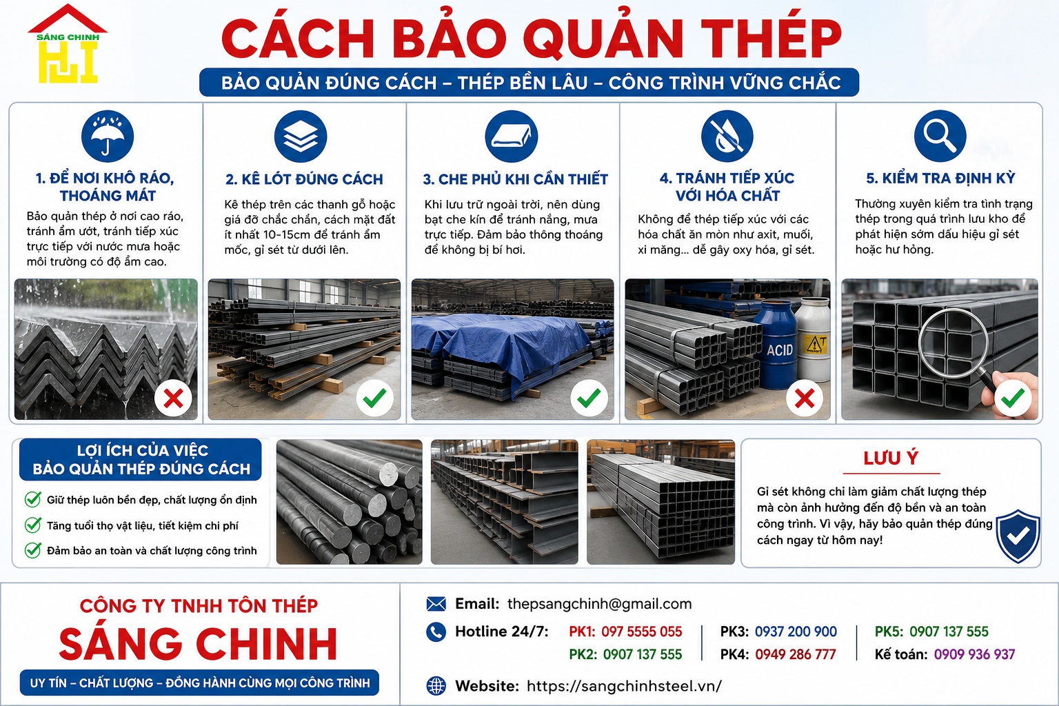 Cách bảo quản thép