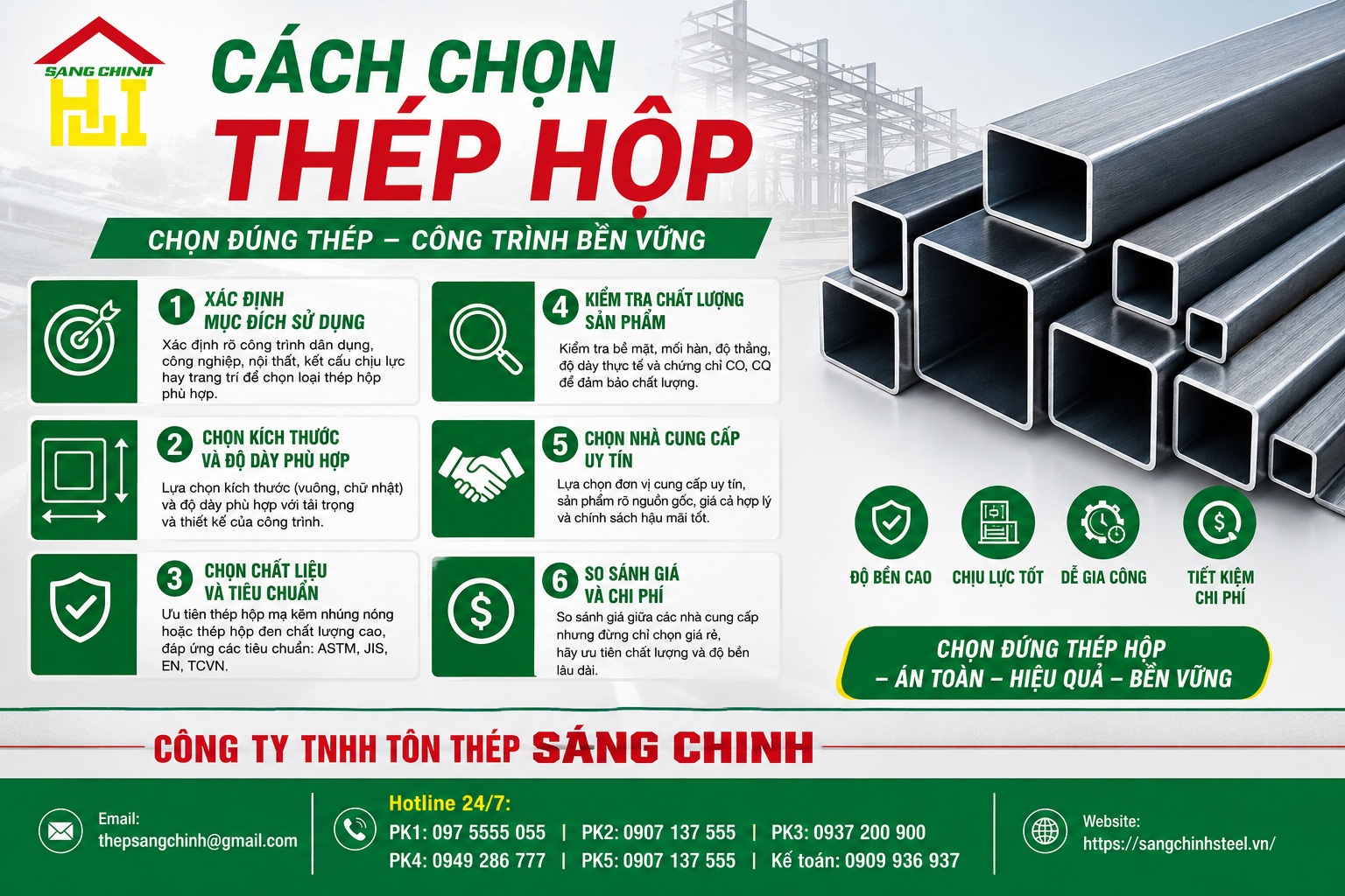 Cách chọn thép hộp