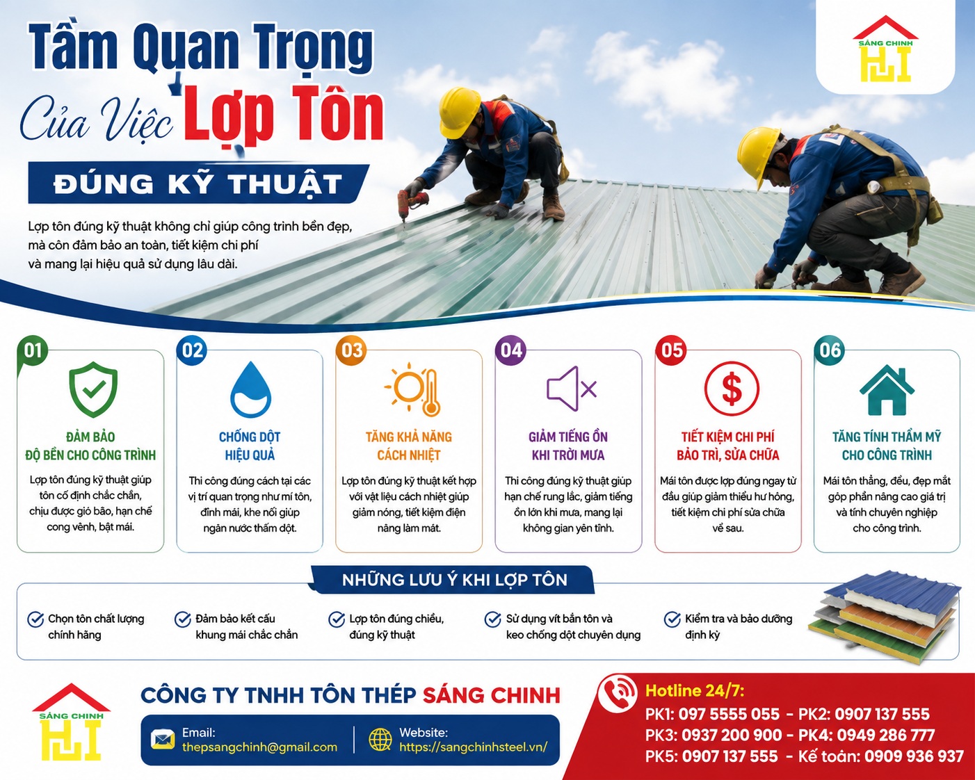 Cách lợp tôn đúng kỹ thuật