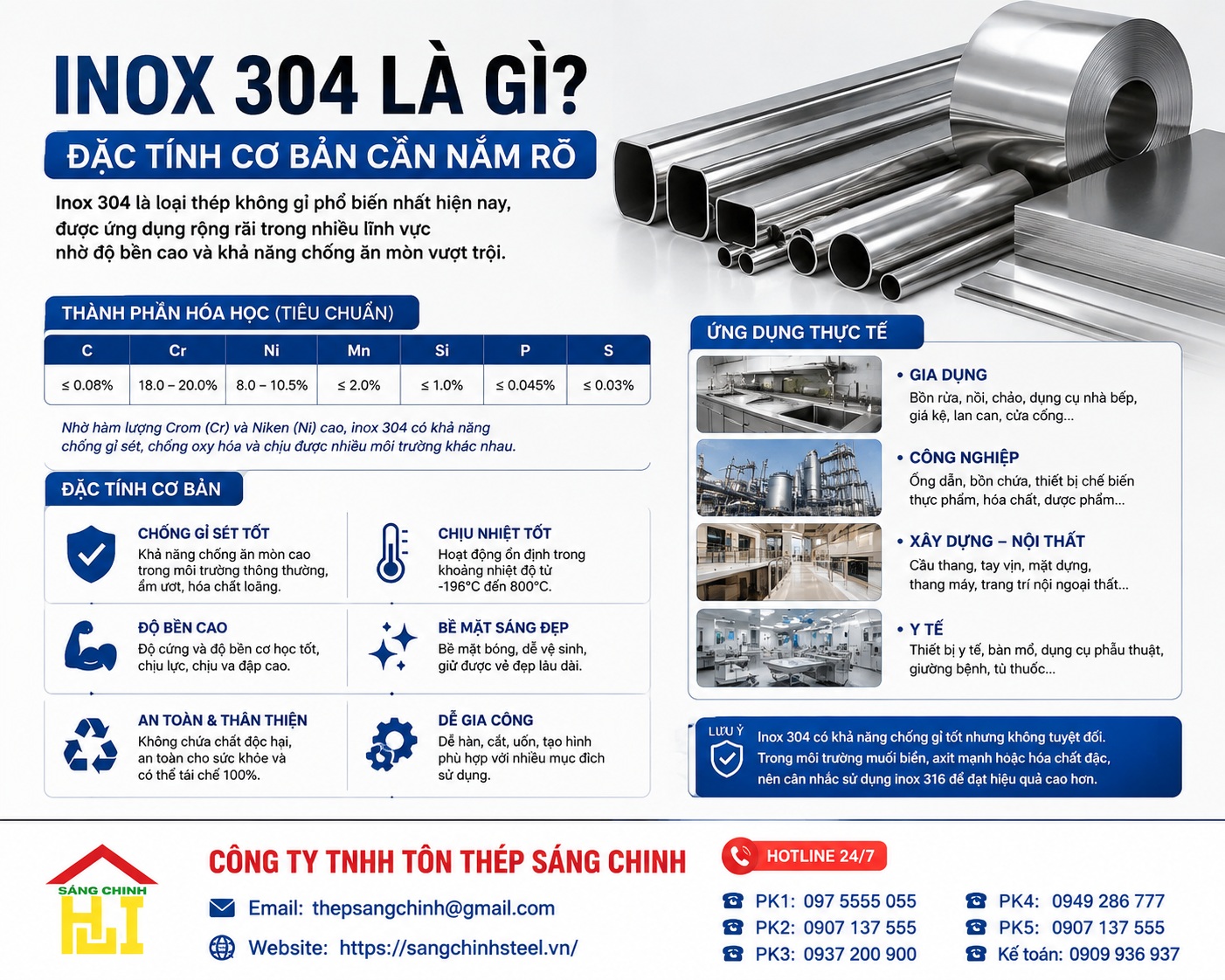 Cách nhận biết inox 304