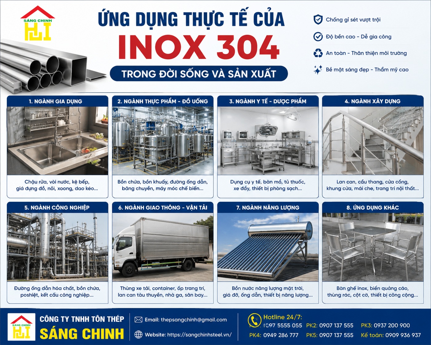 Cách nhận biết inox 304