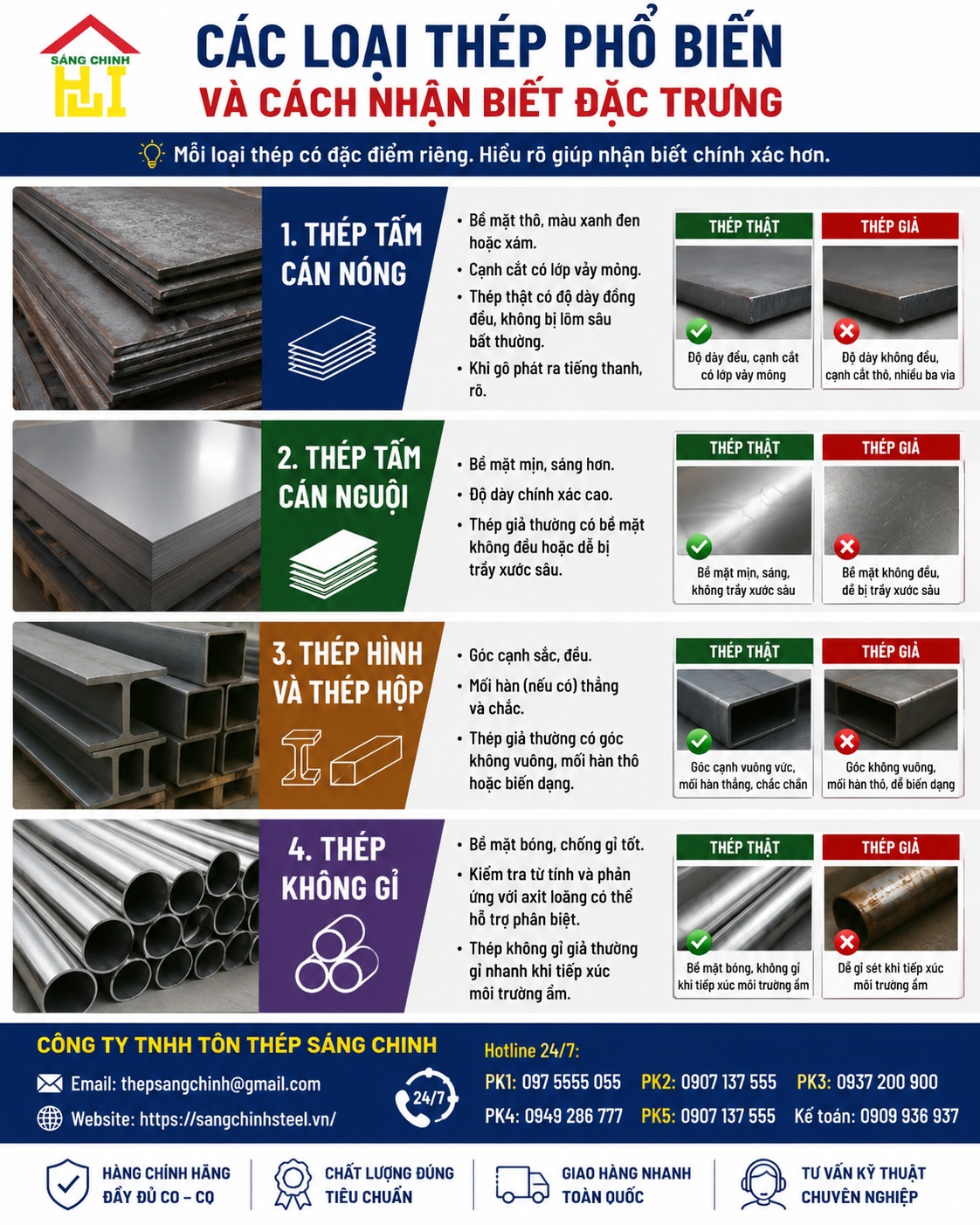 Cách nhận biết thép thật
