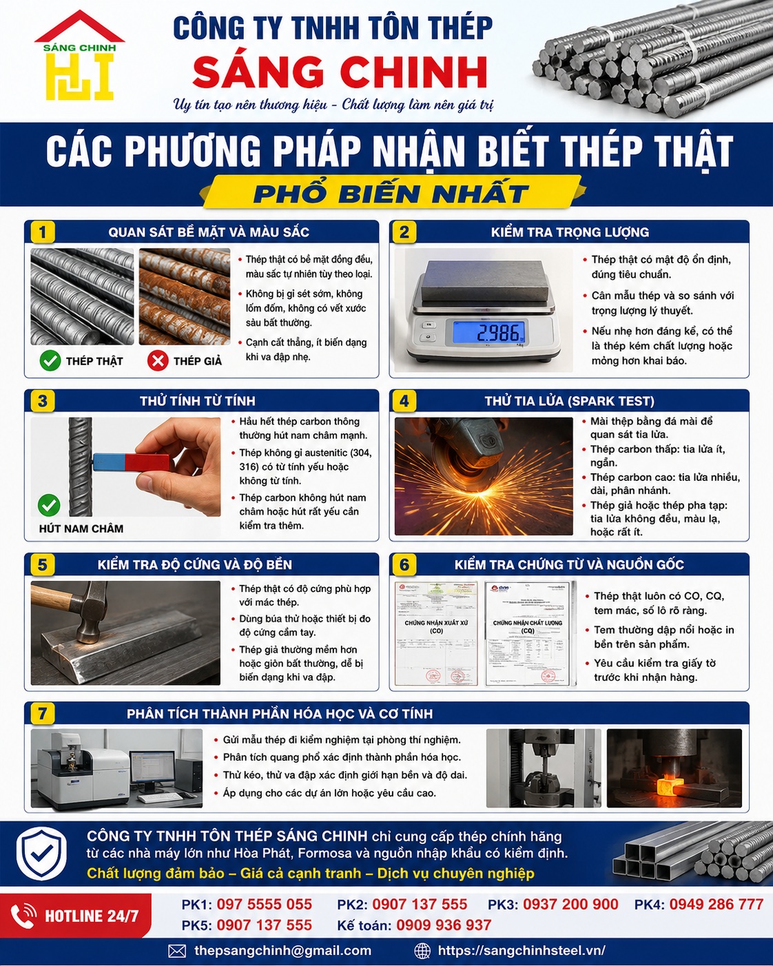 Cách nhận biết thép thật