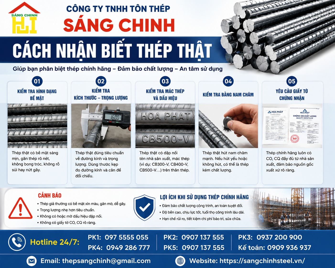 Cách nhận biết thép thật