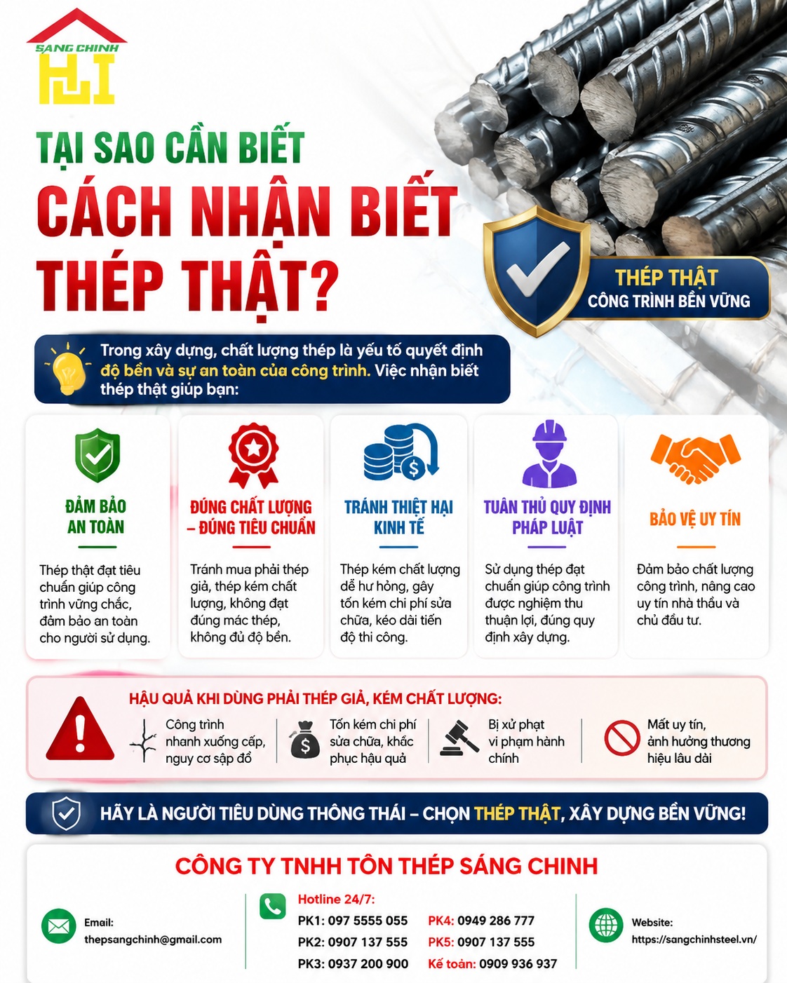 Cách nhận biết thép thật