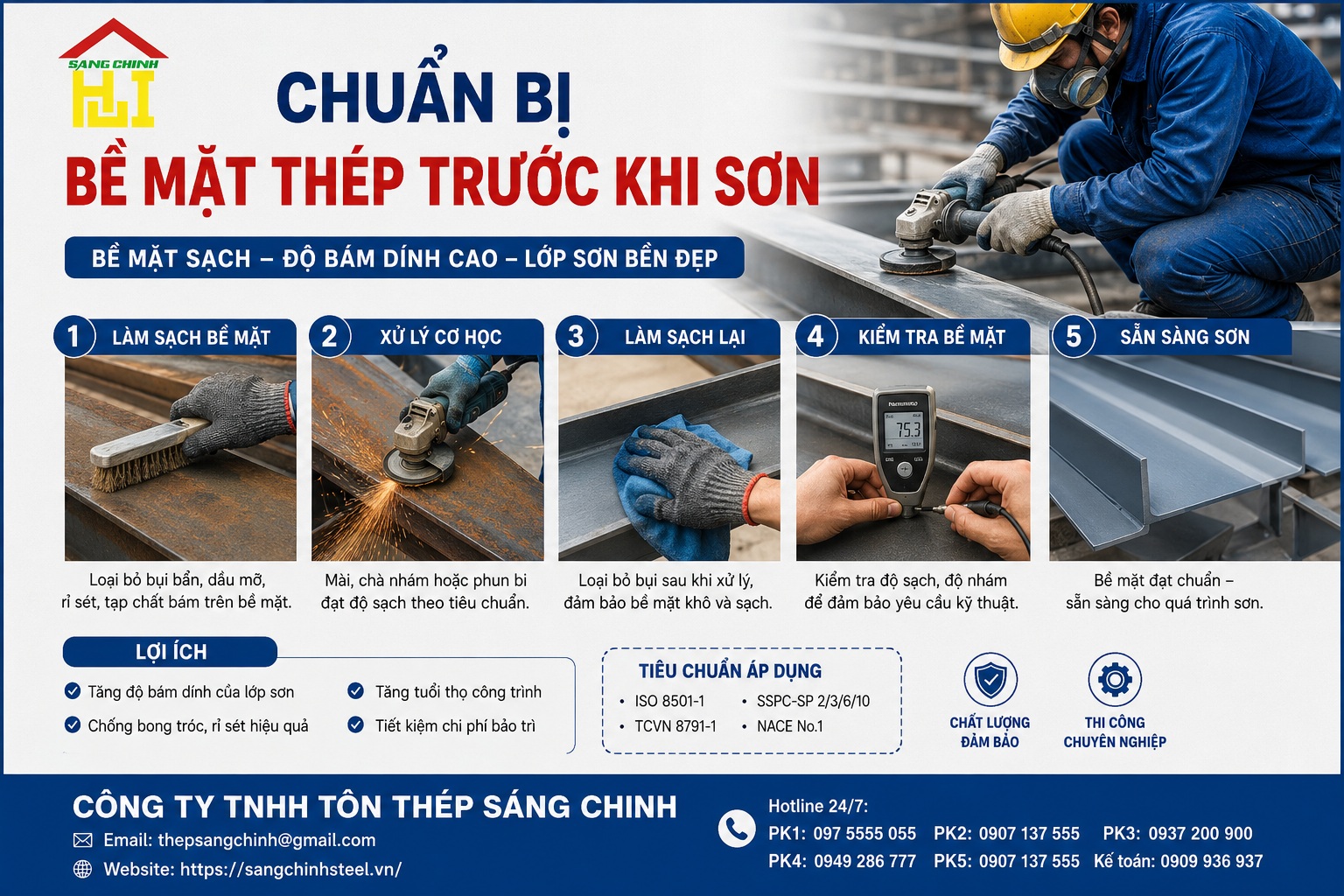 Cách sơn chống gỉ thép