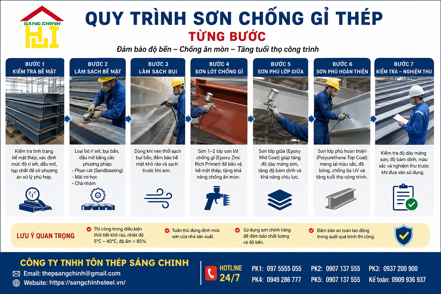Cách sơn chống gỉ thép